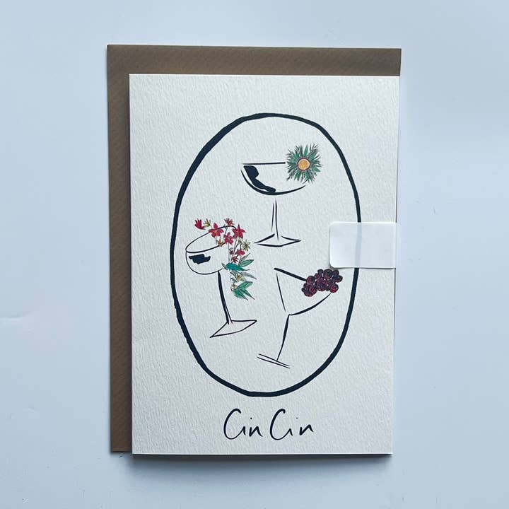 Cin Cin Christmas Greeting Card for wholesale by Wild Spot Studio Paper Goods, Cards and Prints