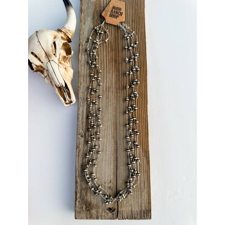 Boho Ranch Shop - Wholesale Pendant/Charm Necklace - Western Navajo Style Pearl Wire Layered Necklace3