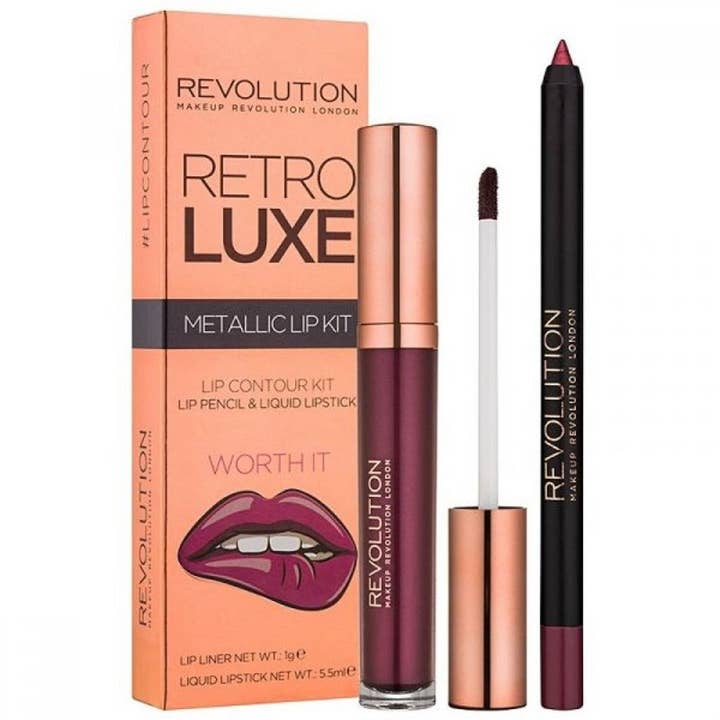 VIAI Beauty - Wholesale Lipstick Set - REVOLUTION Retro Luxe Lip Contour Kit - Pencil & Lipstick (Value Pack)