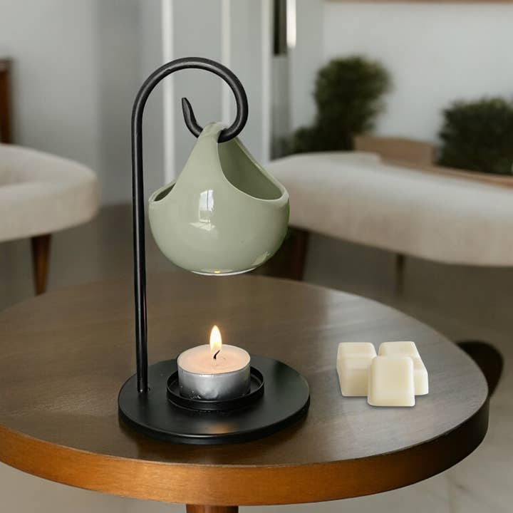 Zen'Arome - Wholesale Oil Warmer - Wrought iron incense burner with suspended ceramic bowl Seis
