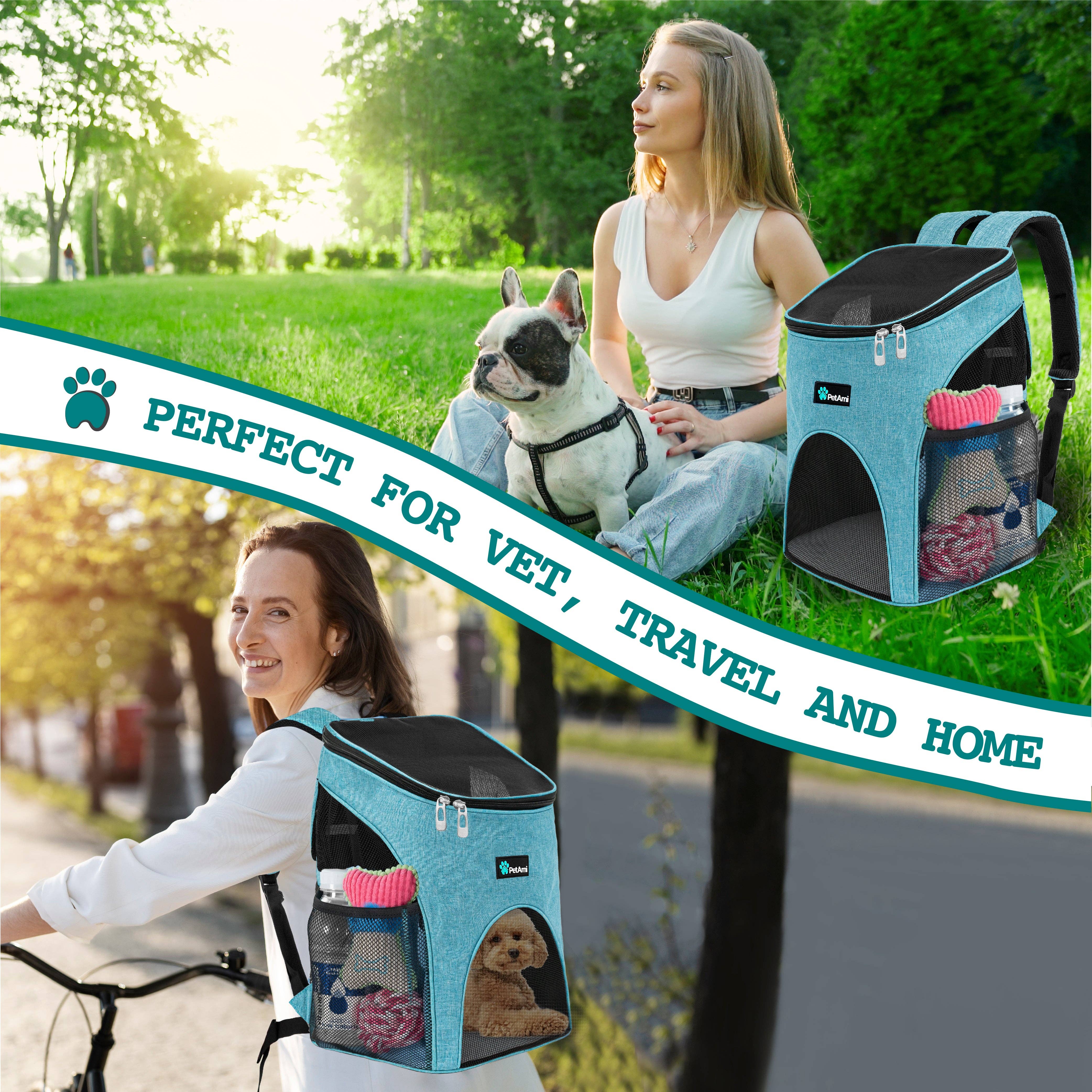 PetAmi - Vente Caisse de transport – chat et chien - Sac à dos pour animal avec entrée unique classique6