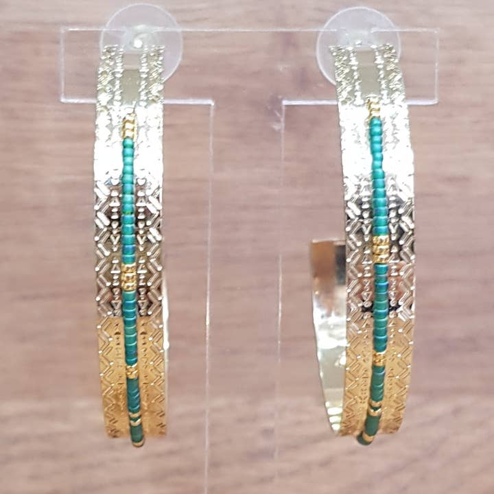 Smaragdgroene creolen van Icate voor wholesale door C'cedille