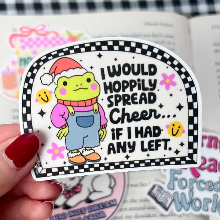 Festive Frog Sticker for wholesale by Cozy Reads Shop