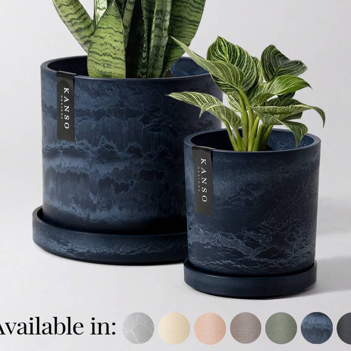 Jardinières et soucoupes Signature de 7 et 4 pouces - 2 pièces | Earth Colorways pour la vente par Kanso Designs