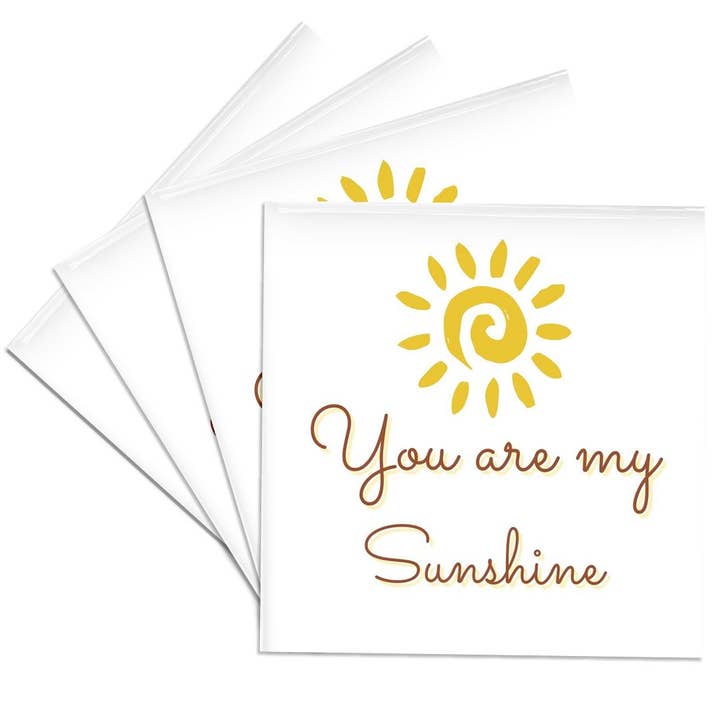 3dRose - Wholesale Coasters - 3dRose, Image of a Sun with Text of You are my sunshine, Coaster