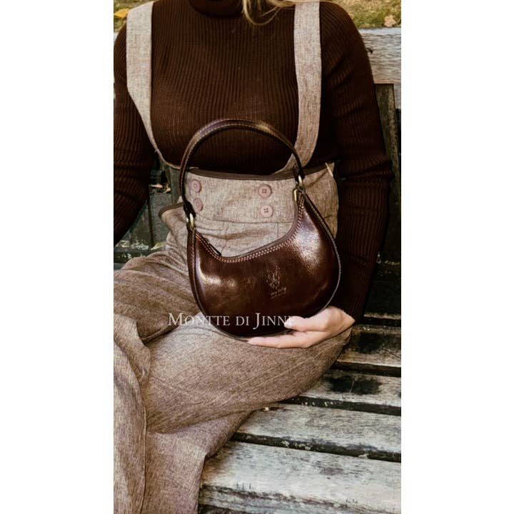 MONTTE DI JINNE - Wholesale Shoulder Bag - Women's - Italian Genuine Leather Vegetable-Tanned Crescent Bag-Small