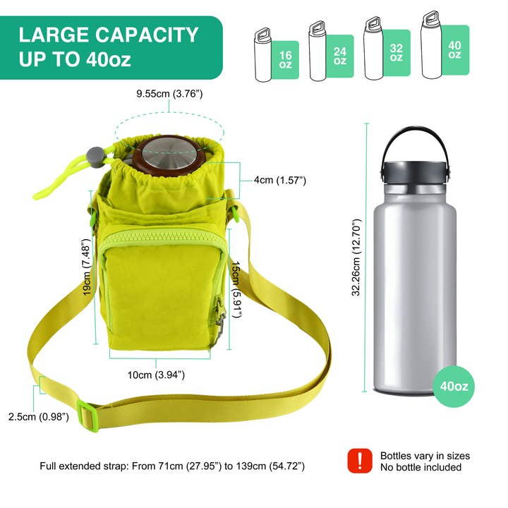 Print Supremacy - Wholesale Crossbody Bag - Unisex - Insulated Water Bottle Holder w/ Adjustable Strap and Pocket
