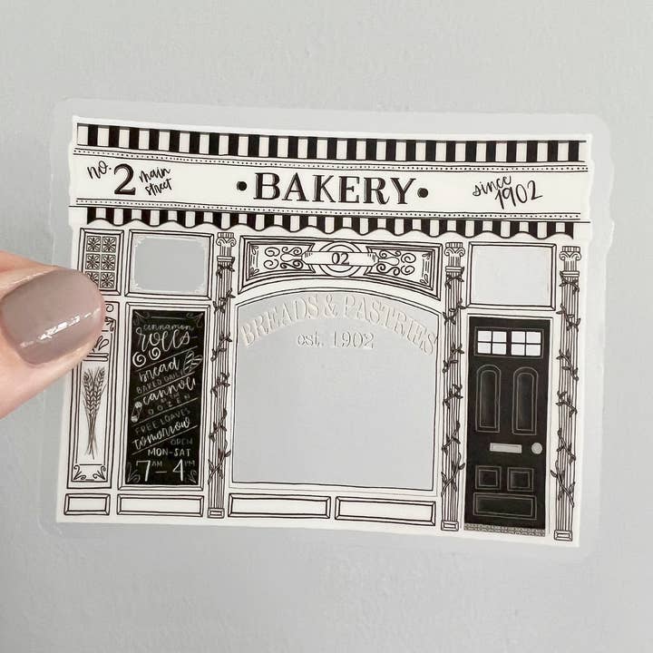 Autocollant en vinyle transparent pour boulangerie pour la vente par Lemon Press Studio