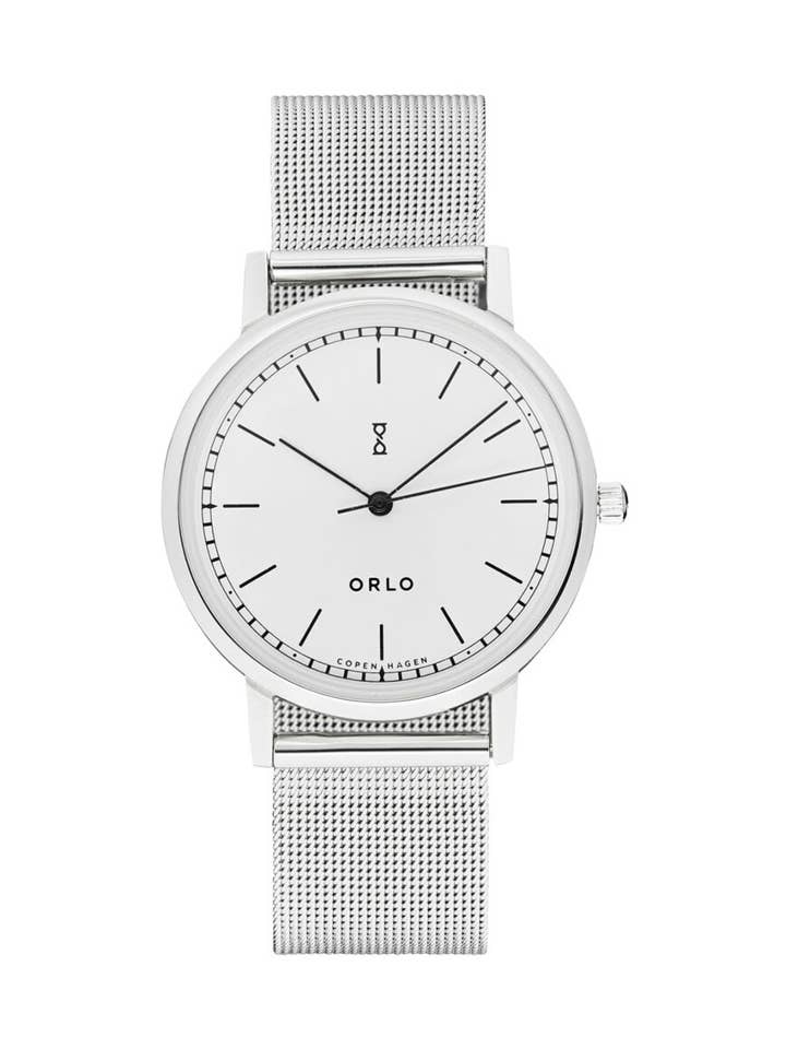 Copenhagen Silver White Mesh for wholesale by ORLO Watches Copenhagen