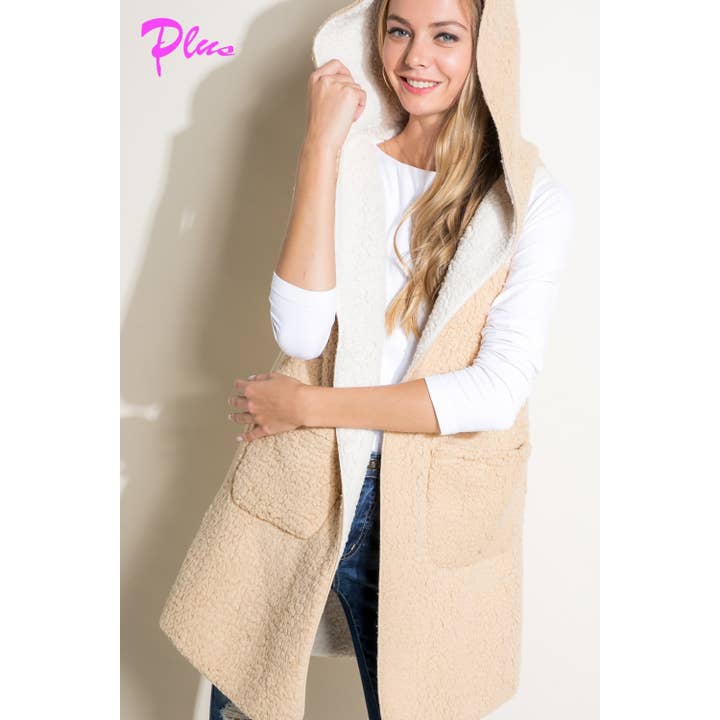 PLUS SHERPA LONG VEST for wholesale by 1clique co.