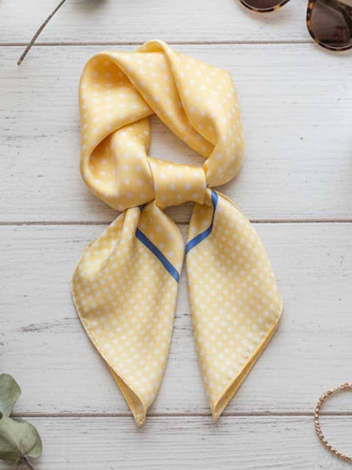 Simple Polka Dot Square Silk Scarf DP25G453 for wholesale by Dipped Shop