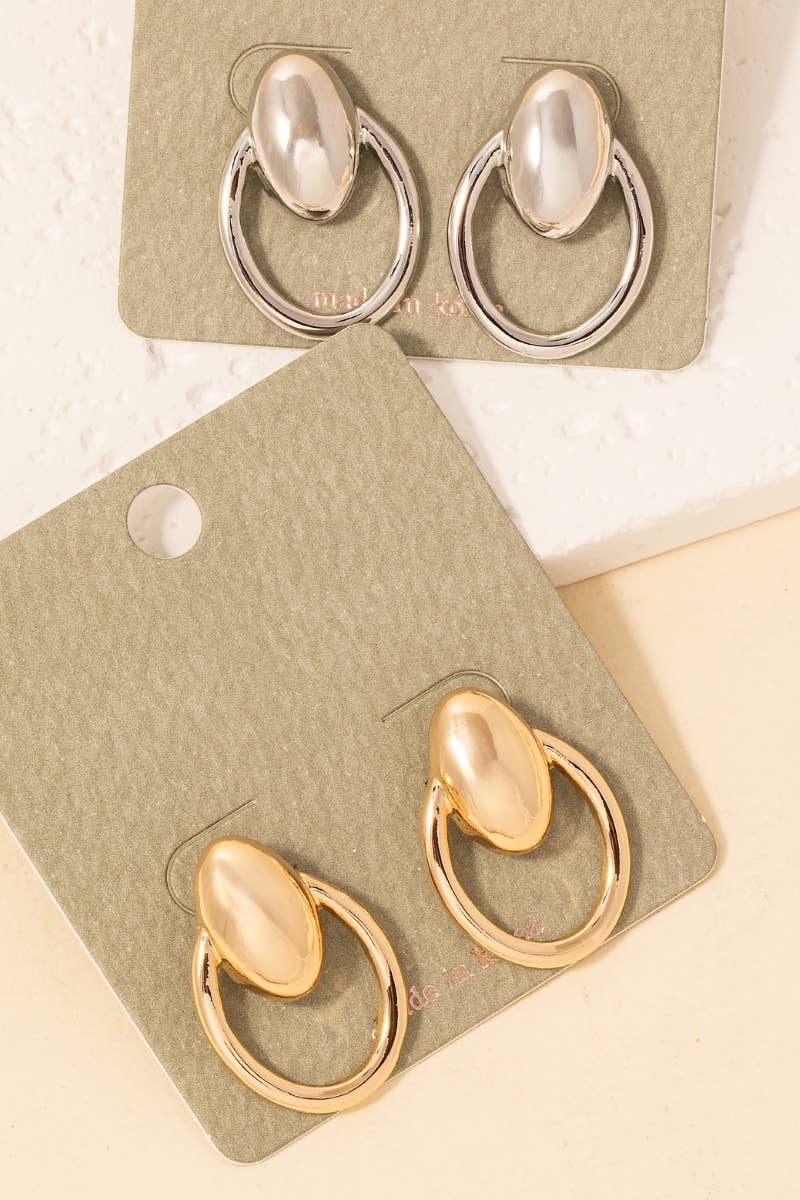 Fame Accessories - Vente Boucles d'oreilles pendantes - Boucles d'oreilles Dainty Metallic Door Knocker1