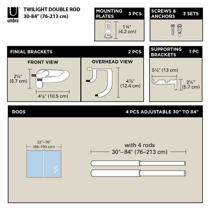 Umbra - Wholesale Curtain Rod - Twilight Double Blackout Curtain Rod7