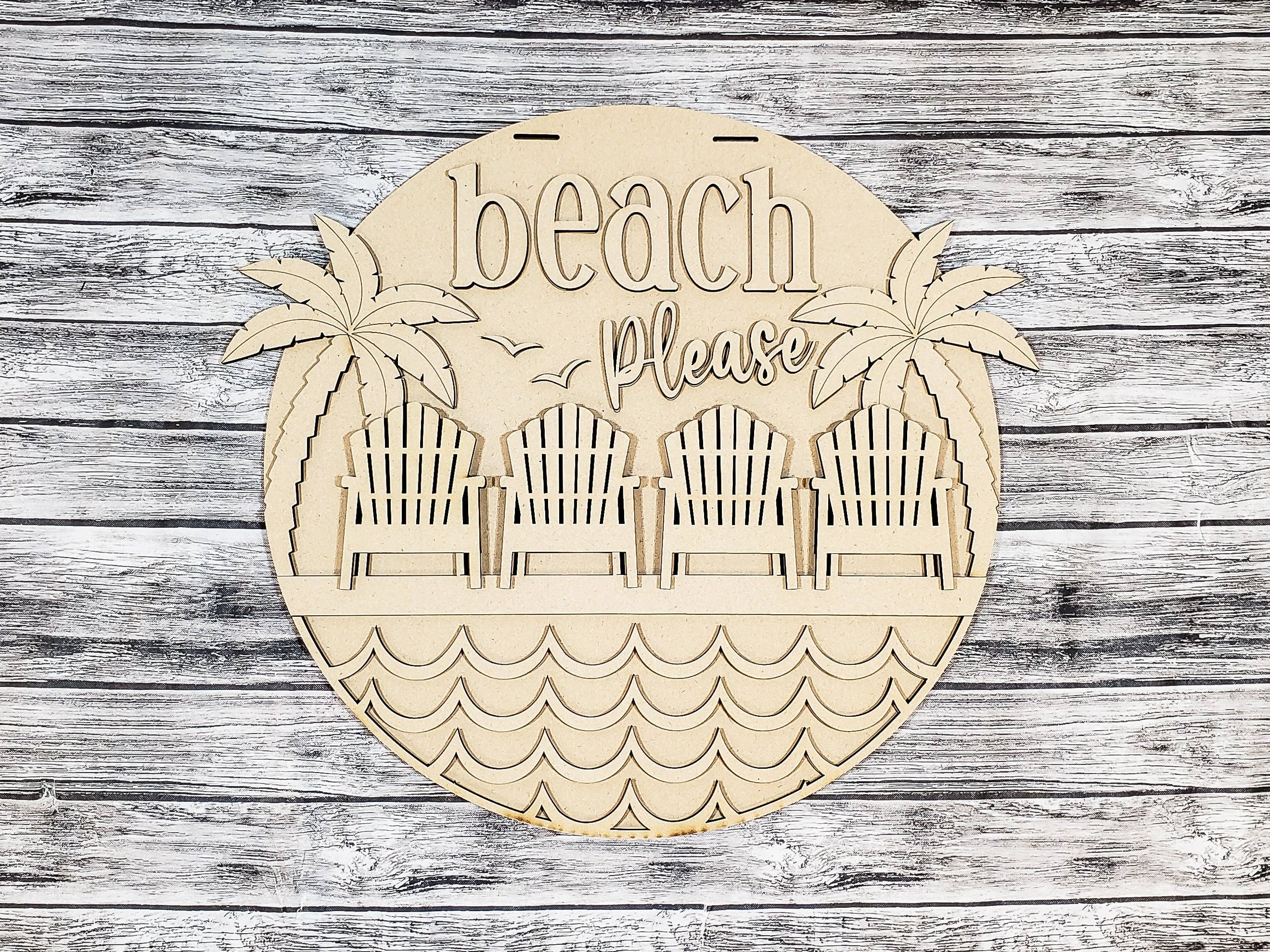 Crazy Daisy Designs - Vente Kit de bricolage - Beach Please | Kit DIY pour porte ou table0