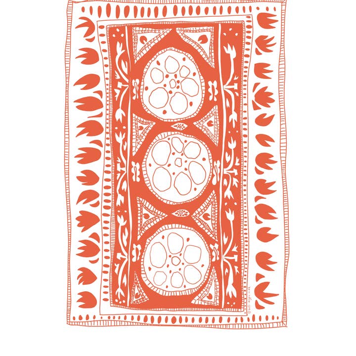 Extravagance (Orange) - Illustrated Greetings Card for wholesale by Hello Magpie