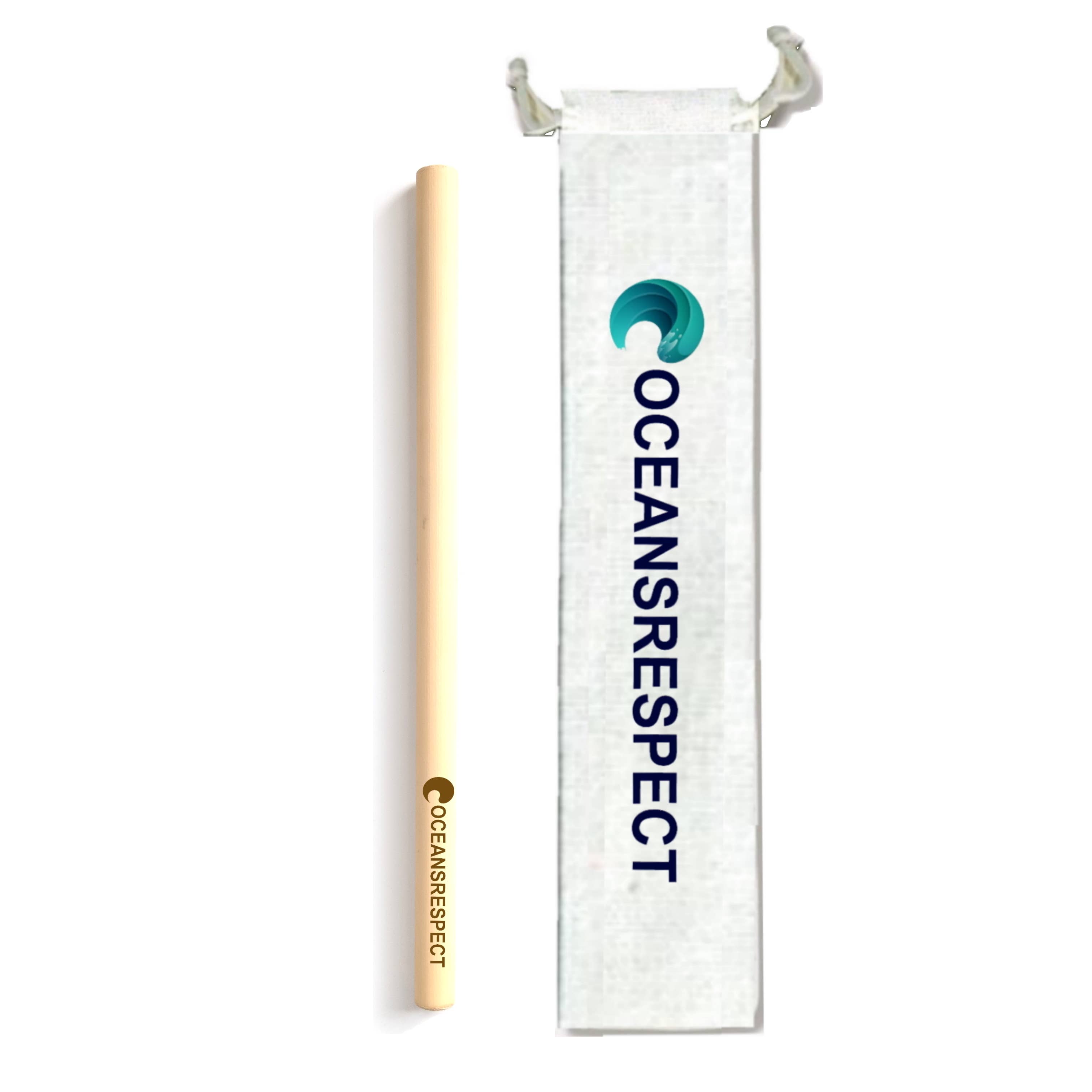 Oceansrespect 🌊🌍🌱 – Palhinha por atacado – 4 Palhinhas de Bambu + 1 Bolsa + 1 Escova para Frasco5