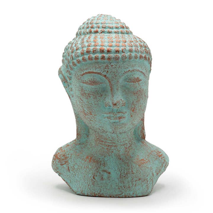 Tranquility Buddha Head - Green Copper for wholesale by Ancient Wisdom