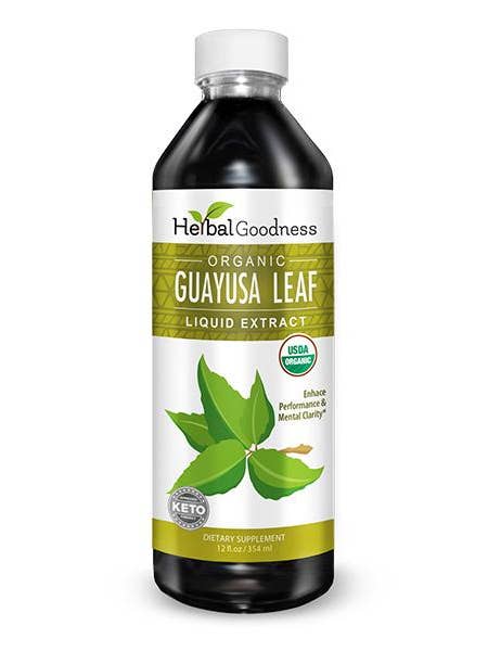 Guayusa-bladextract - Biologisch - Vloeibaar 12oz - Energie, focus en alertheid - Kruidengoedheid voor wholesale door Herbal Goodness