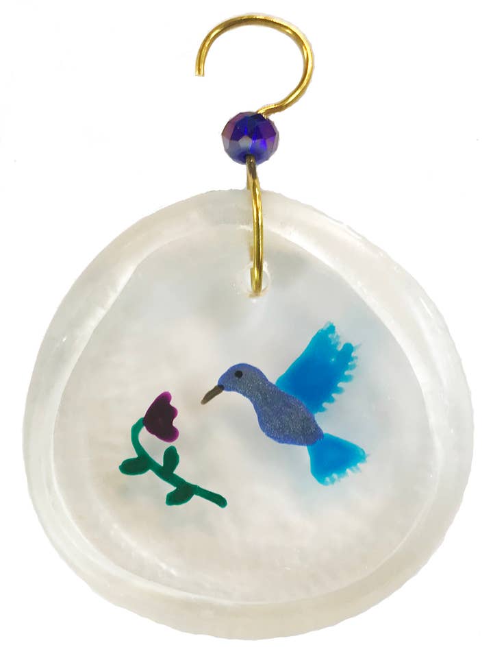 Mini adorno - Mini colibrí azul para venta al por mayor de Wine Bottle Art