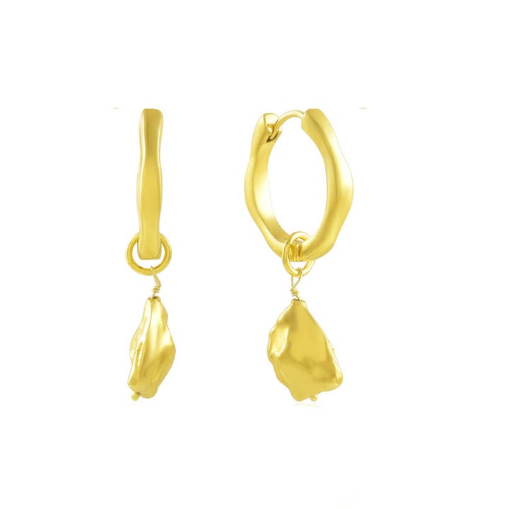 Molten Drops Huggies (Gold Vermeil) for wholesale by Arvino