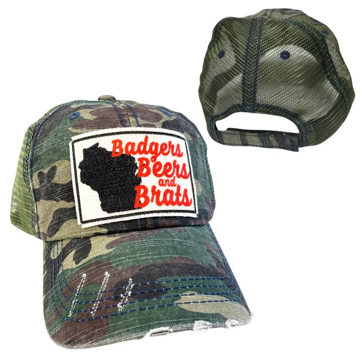 dkhandmade - Wholesale Trucker Hat - Unisex - WISCONSIN BRATS BEERS BADGERS HATS