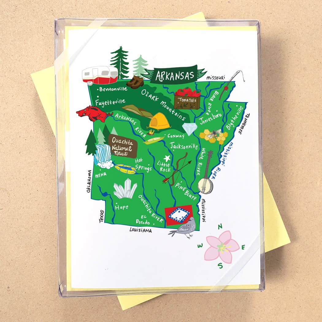 Allport Editions - Wholesale Briefpapier/indexkaartenset - Hallo USA Boxed Card-serie - ALLE 50 STATEN HIER!5