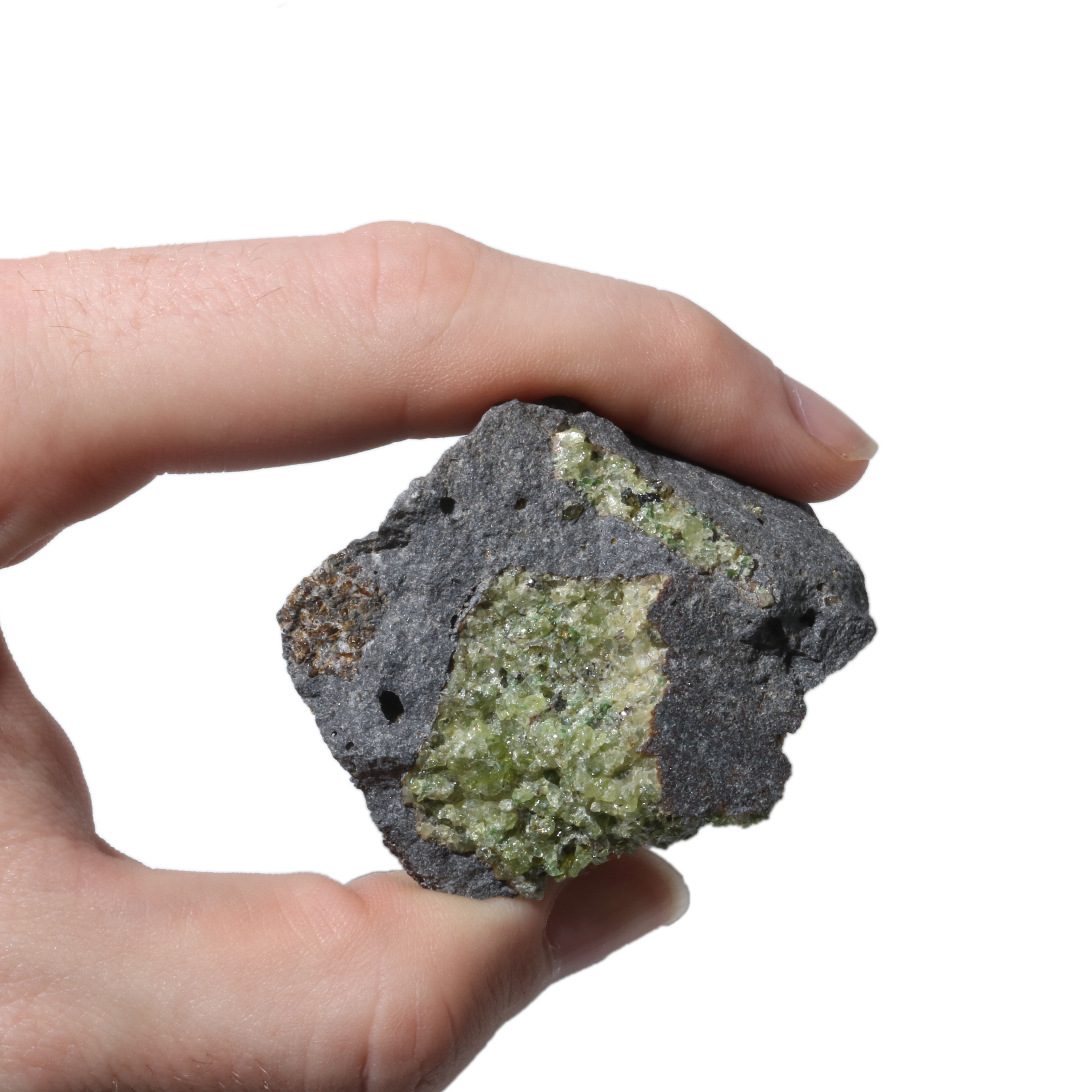 Stonebridge Imports - Wholesale Spiritual Stone/Crystal - Peridot Clusters on Basalt - 1 kg Flat5