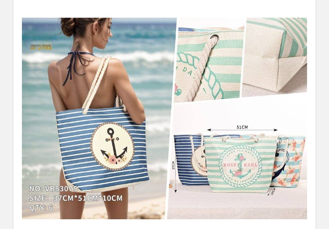 ASSORTMENTS BEACH BAGS - 6 PIECES. for wholesale on Faire0