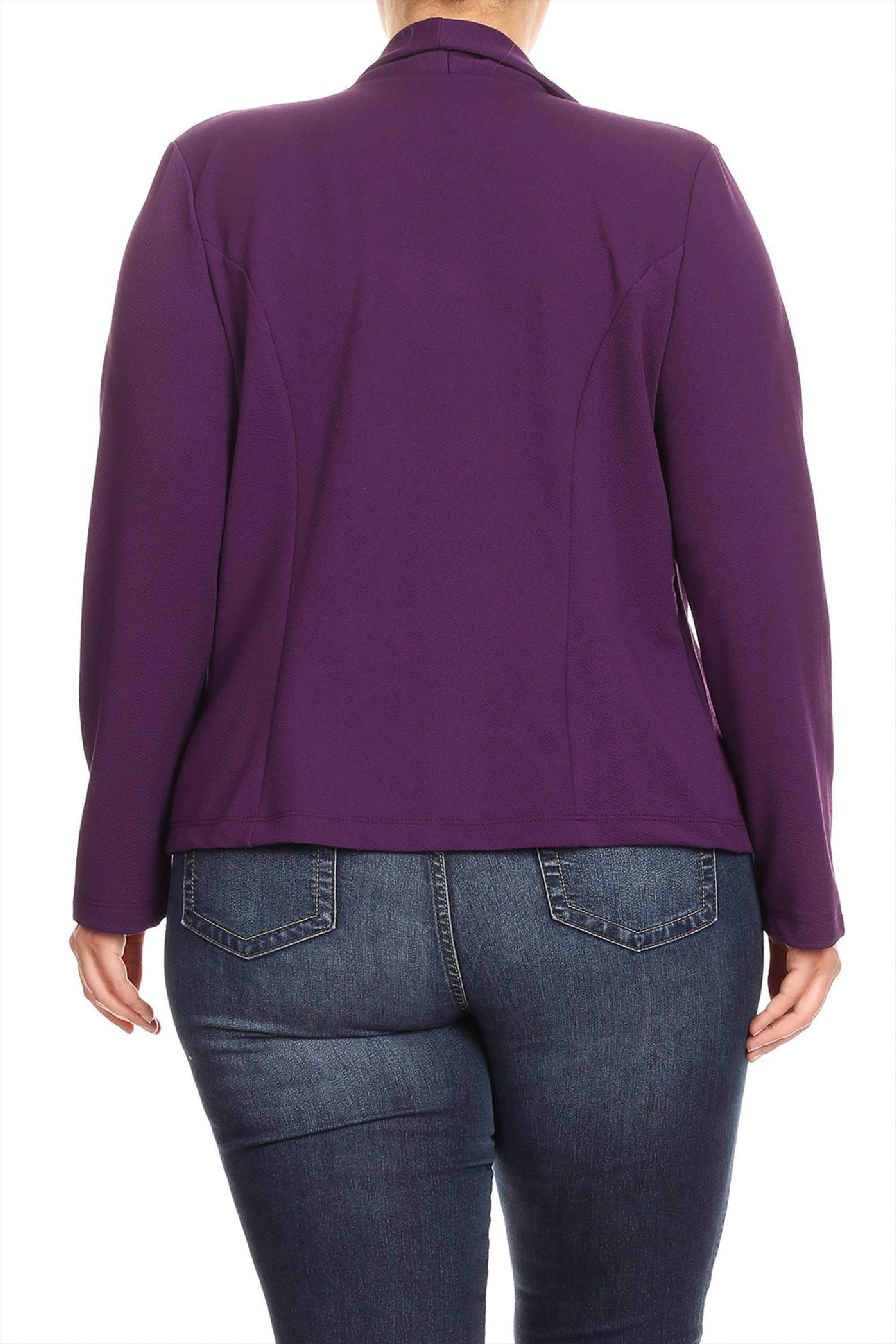 MOA COLLECTION - Wholesale Blazer - Women's - Women's Solid Casual Plus Size Trendy Blazer Jacket7