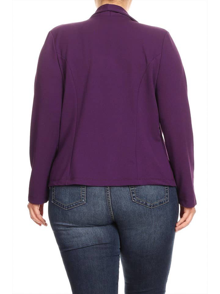 MOA COLLECTION - Wholesale Blazer - Women's - Women's Solid Casual Plus Size Trendy Blazer Jacket7