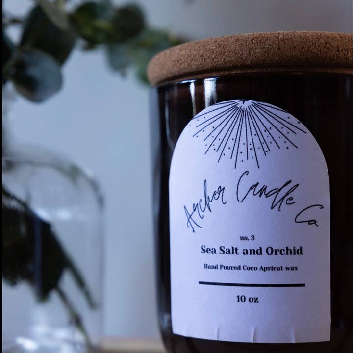 Sea Salt and Orchid | 10oz. Candle for wholesale by Archer Candle Co