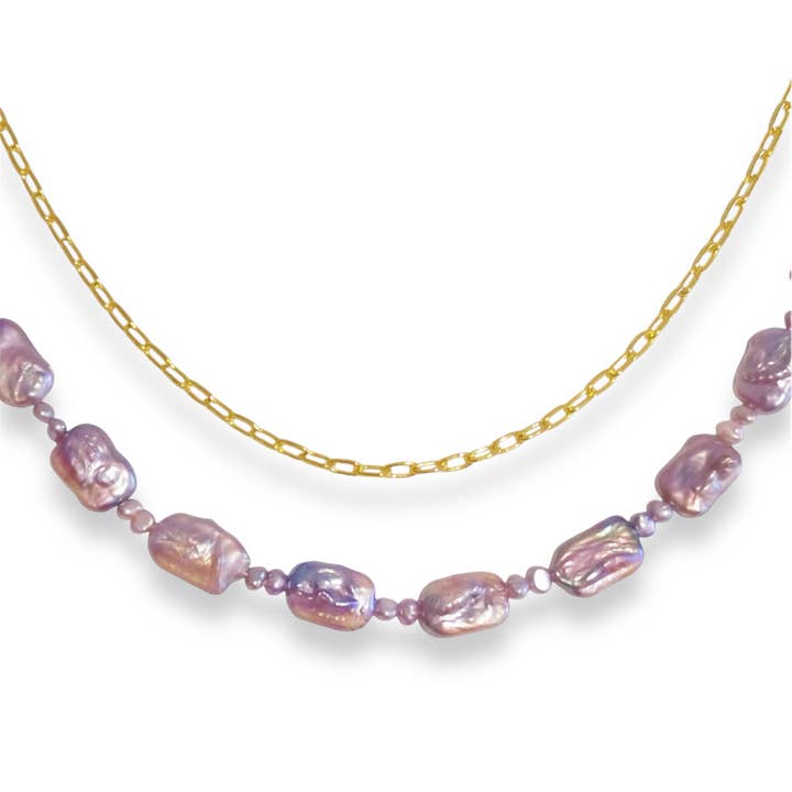 Weiße rechteckige Perlen vielseitige Pulloverkette für den Großhandel von Ninemoo