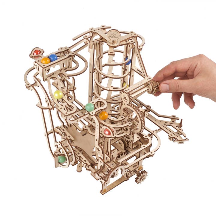 Ukidz LLC - Wholesale DIY Craft Kit - UGears Marble Run Spiral Hoist - 4 -Wooden 3D Puzzles - DIY2