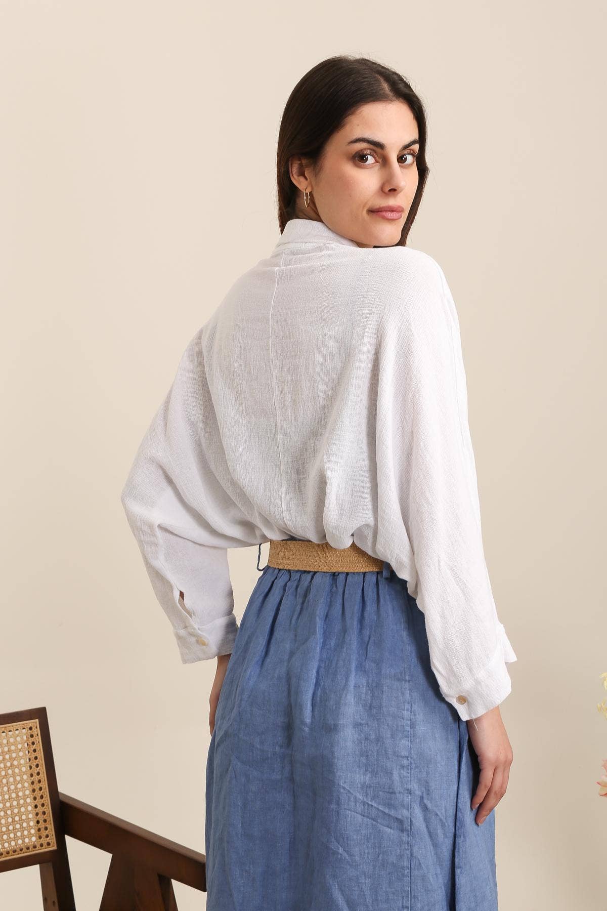 LÉA & LUC - Wholesale Tunic - Women's - Blouse in 50% linen 50% cotton REF. 1007018