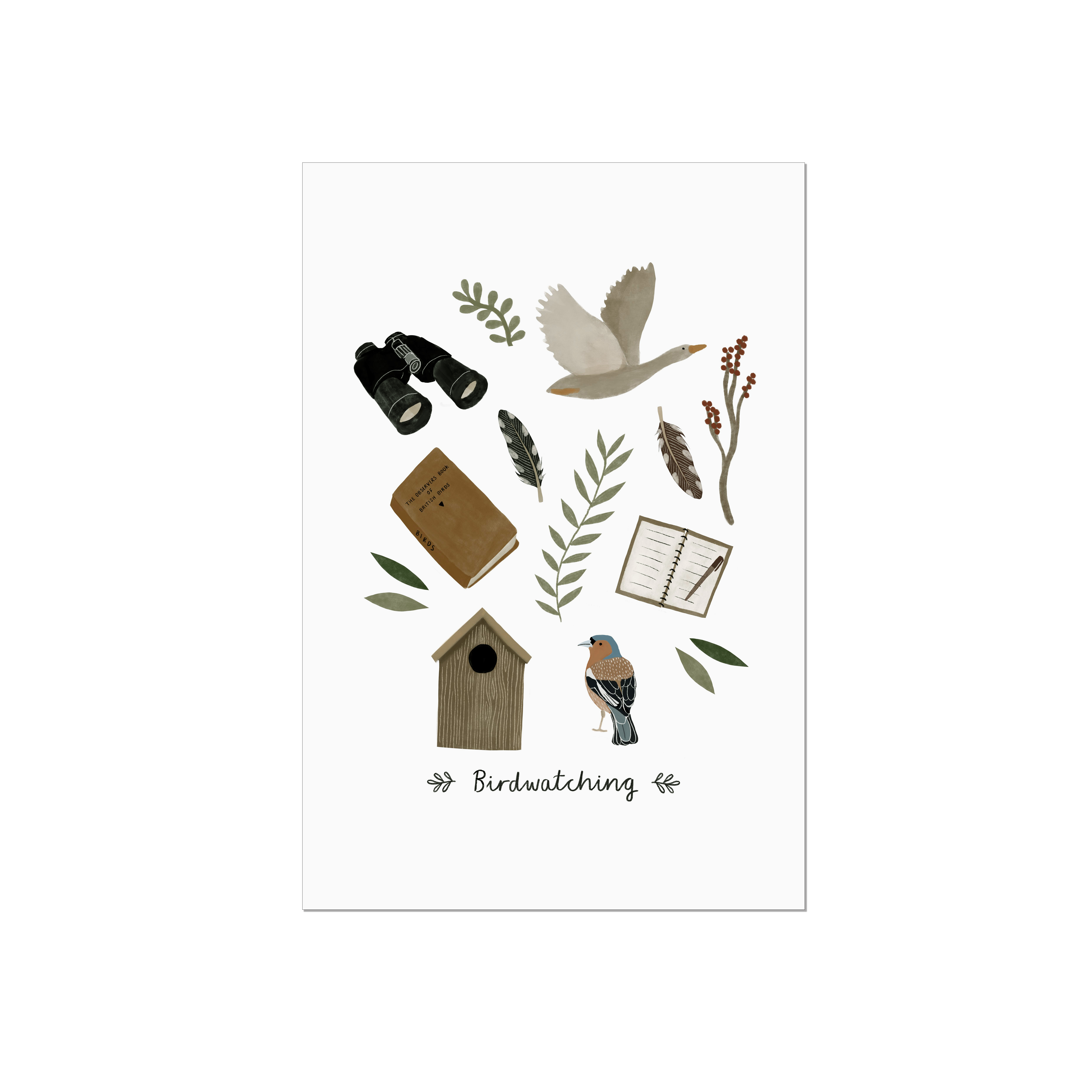 HeatherLucyJ Design - Wholesale Art Print - Birdwatching Essentials Art Print2