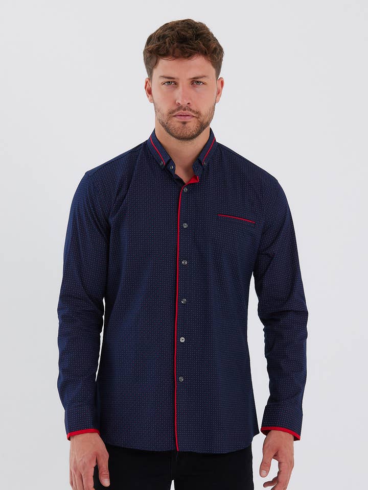 burgundy 21720 - CLUB JU MEN'S SHIRT for wholesale on Faire0