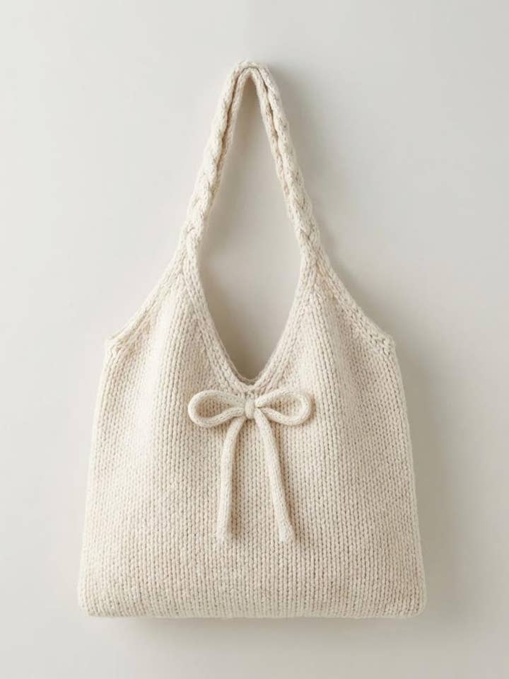Cute Bow Knot Knit Handbag Underarm Bag DP25H585 for wholesale by Dipped Shop