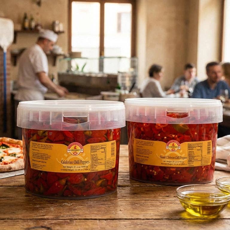 Wholesale Italian Food - Wholesale Dried Spice - TuttoCalabria Crushed Calabrian Chili Peppers Tub6