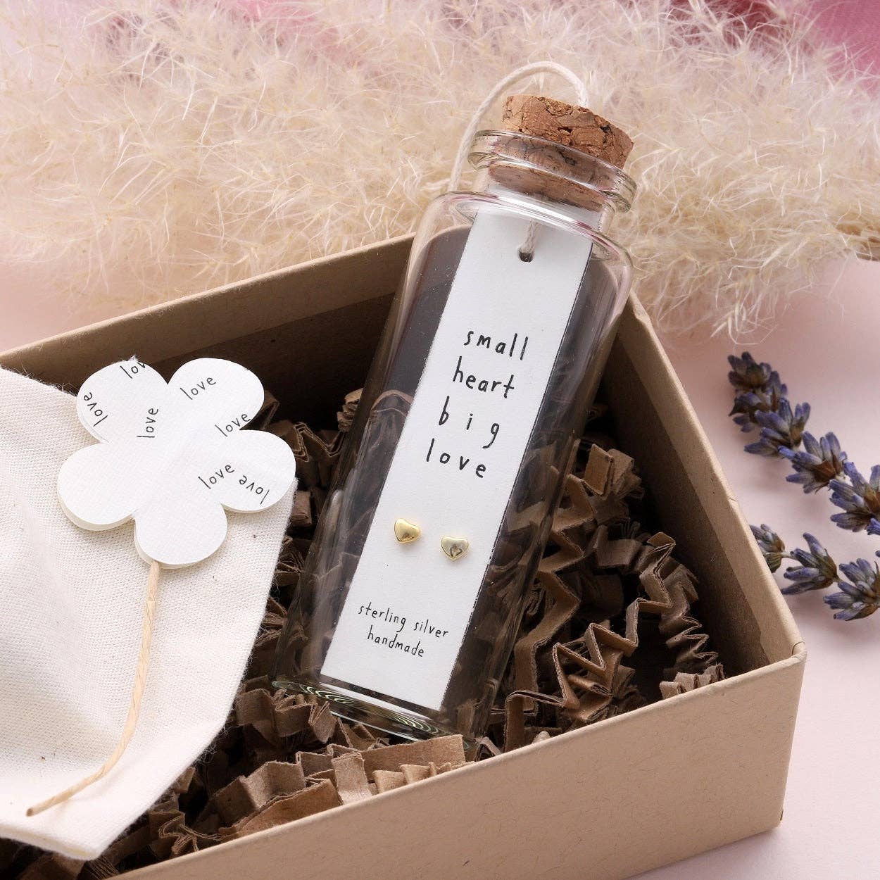 Attic creations – wholesale Stud/post earrings – BT026 Sterling Silver Earrings in Message Bottle 'Big Love'0