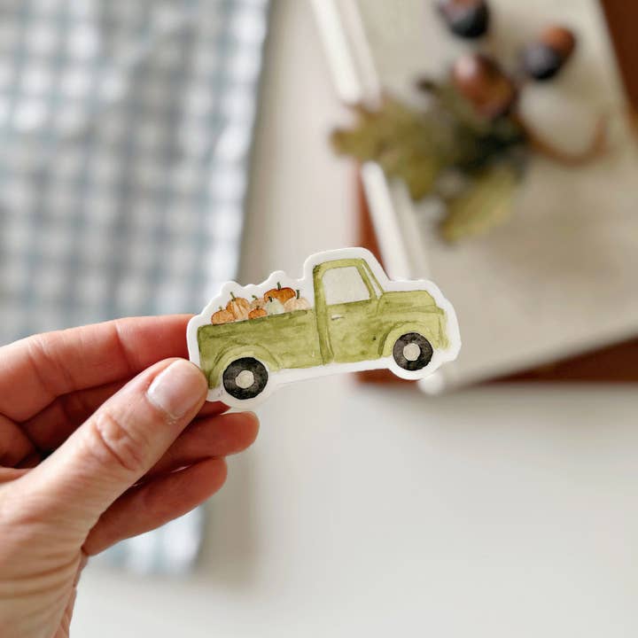pumpkin truck sticker for wholesale by emily lex studio