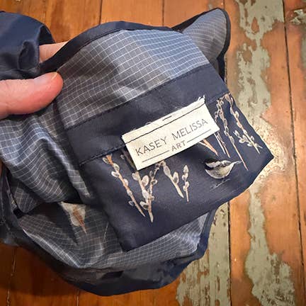 Kasey Melissa Art - Wholesale Tote Bag - Women's - Chickadee and Pussywillows | Packable Tote Bag5