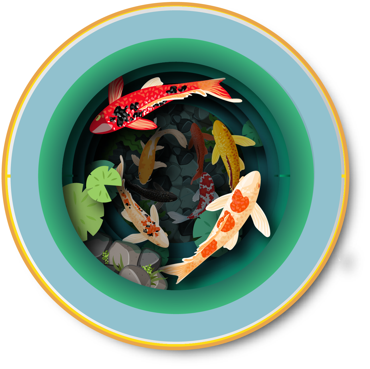 Alljoy Design - Wholesale Everyday Greeting Card - A cup of tea pop up card - KOI fishes1