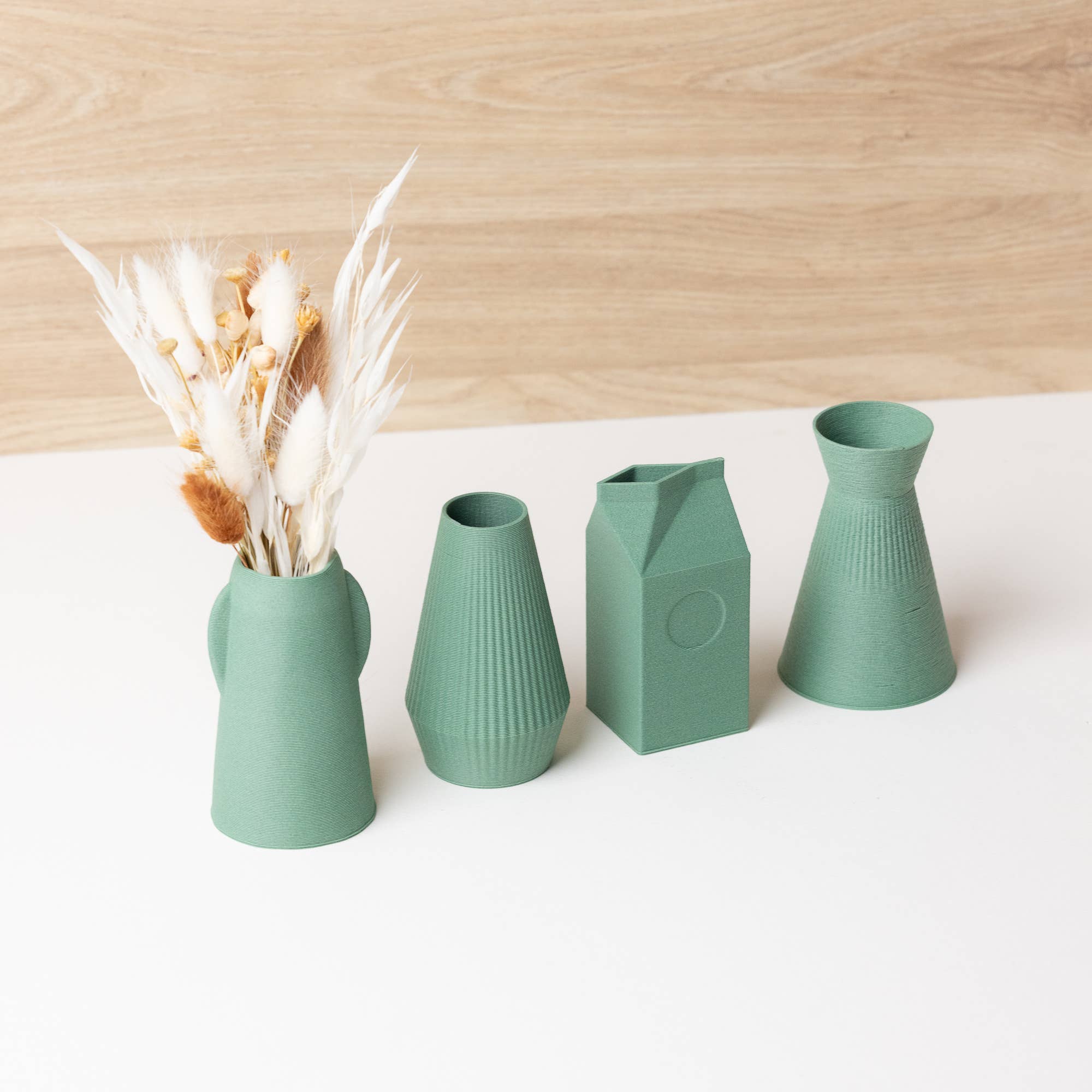 Copo Design - Venta al por mayor Floreros - Set de mini jarrones de base de madera sin plástico3