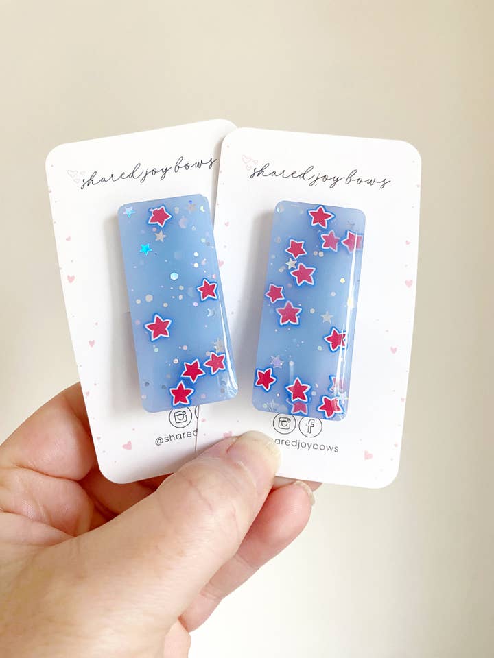 Fourth of July Hair Clips for wholesale by Shared Joy Bows