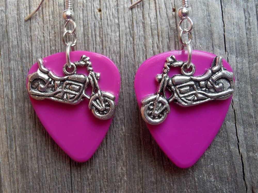 Simply Raevyn - Wholesale Dangle Earrings - Motorcycle Charm Guitar Pick Earrings37