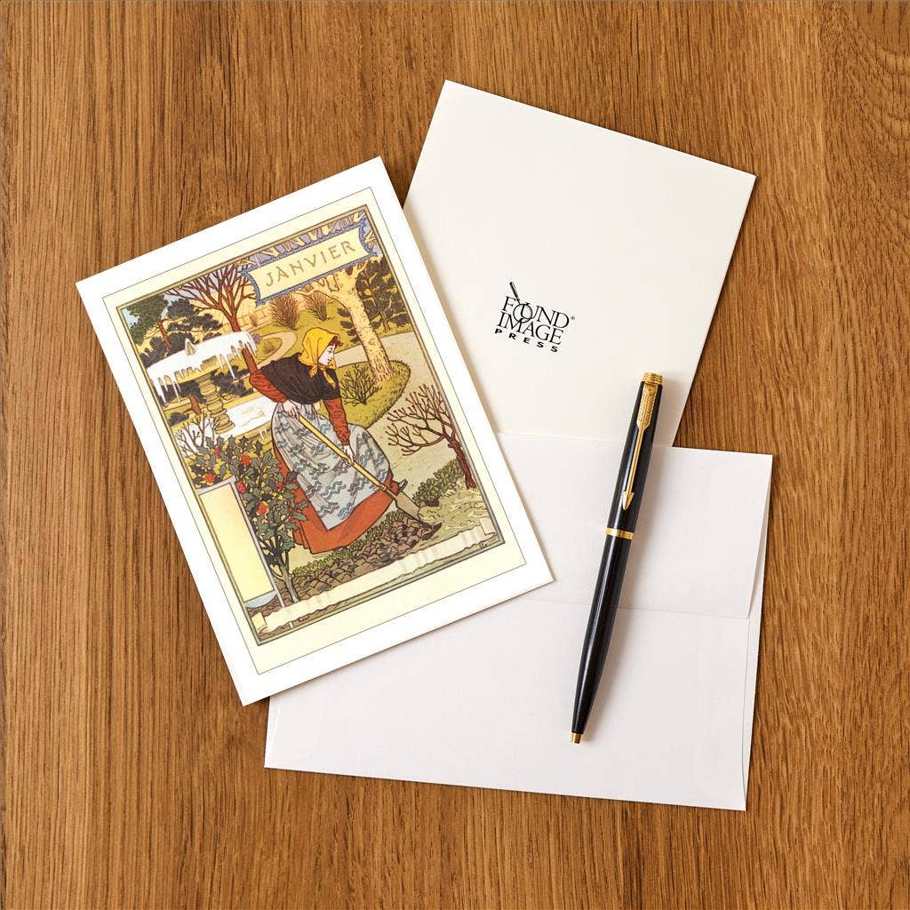 Found Image Press - Wholesale Stationery/Notecard Set - Greeting Card ZC-100 Janvier, Turning the Soil1