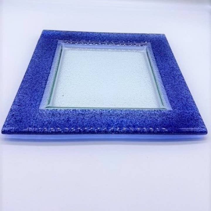 TUART GLASSWARE - Vente Assiette - Assiette en verre carrée. Assiette en verre coloré. Pla en verre recyclé