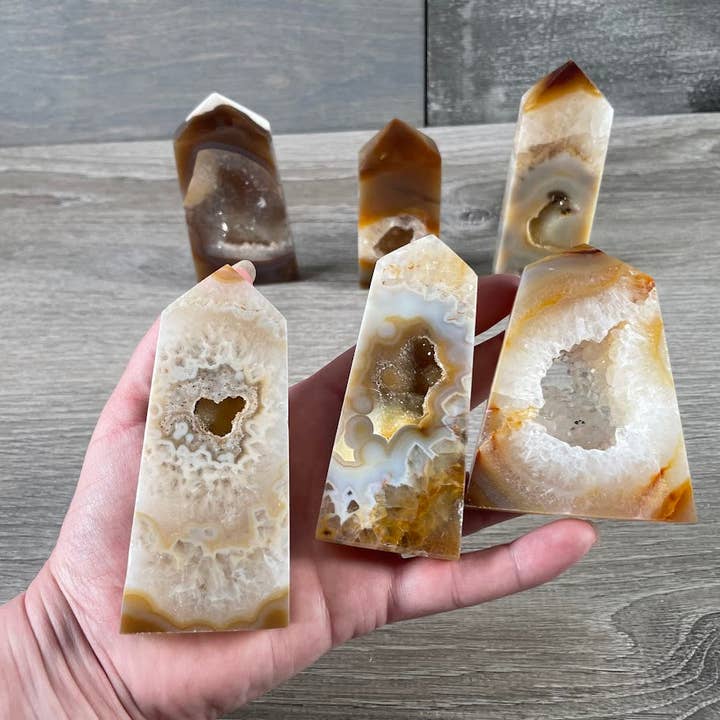 Keystone Crystals - Venta al por mayor Piedras/cristales espirituales - Obelisco de Cornalina Druzy - Punto de Energía de Cristal10