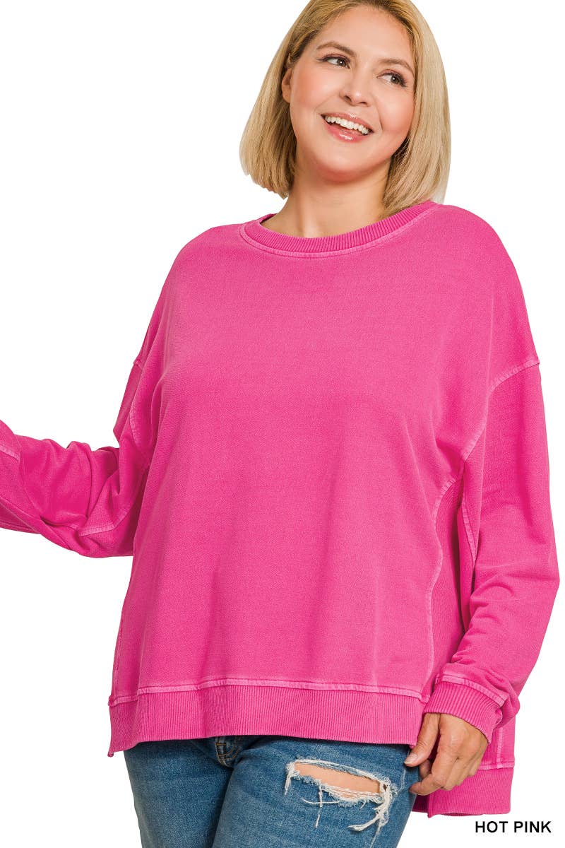 Vanilla Monkey – wholesale Sweatshirt – Women's – Plus F/terry Pigment Dye And Enzyme Washing Pullover1