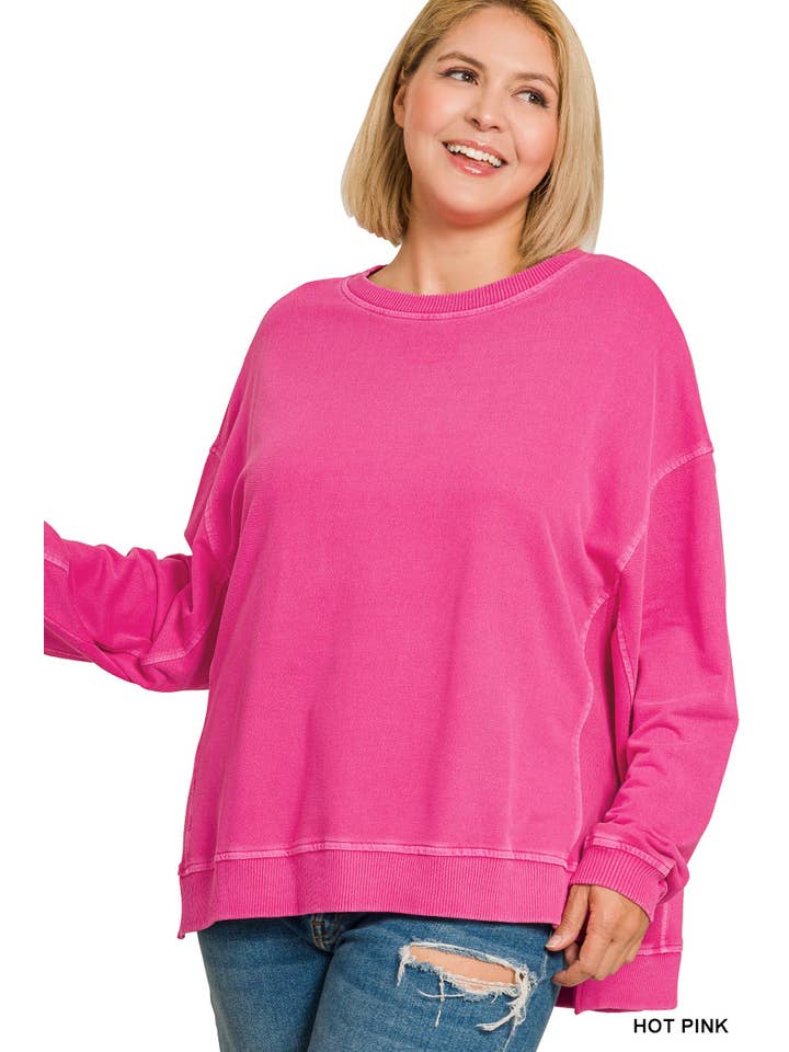 Vanilla Monkey – wholesale Sweatshirt – Women's – Plus F/terry Pigment Dye And Enzyme Washing Pullover1